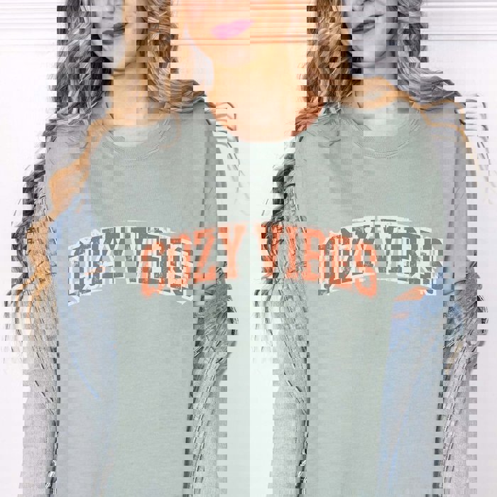 Cozy Vibes Orange Comfort Color Graphic Tee