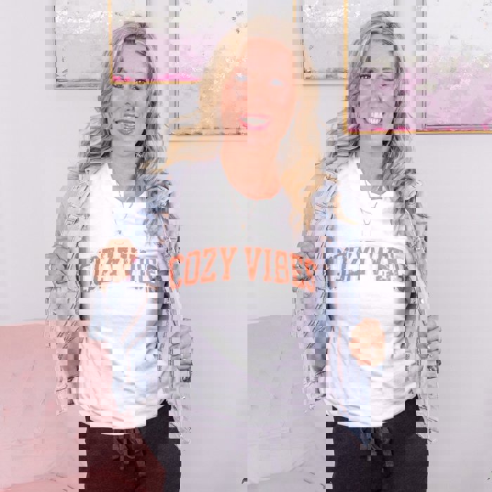 Cozy Vibes Orange Comfort Color Graphic Tee