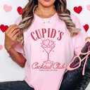 Large Pink Cupid's Cocktail Club Comfort Color Graphic Tee