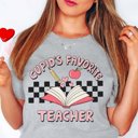 2X Athletic Grey Cupid's Favorite Teacher Bella Graphic Tee