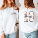 2X White Custom Baseball Name Number Team Sweatshirt With Front And Back Designs