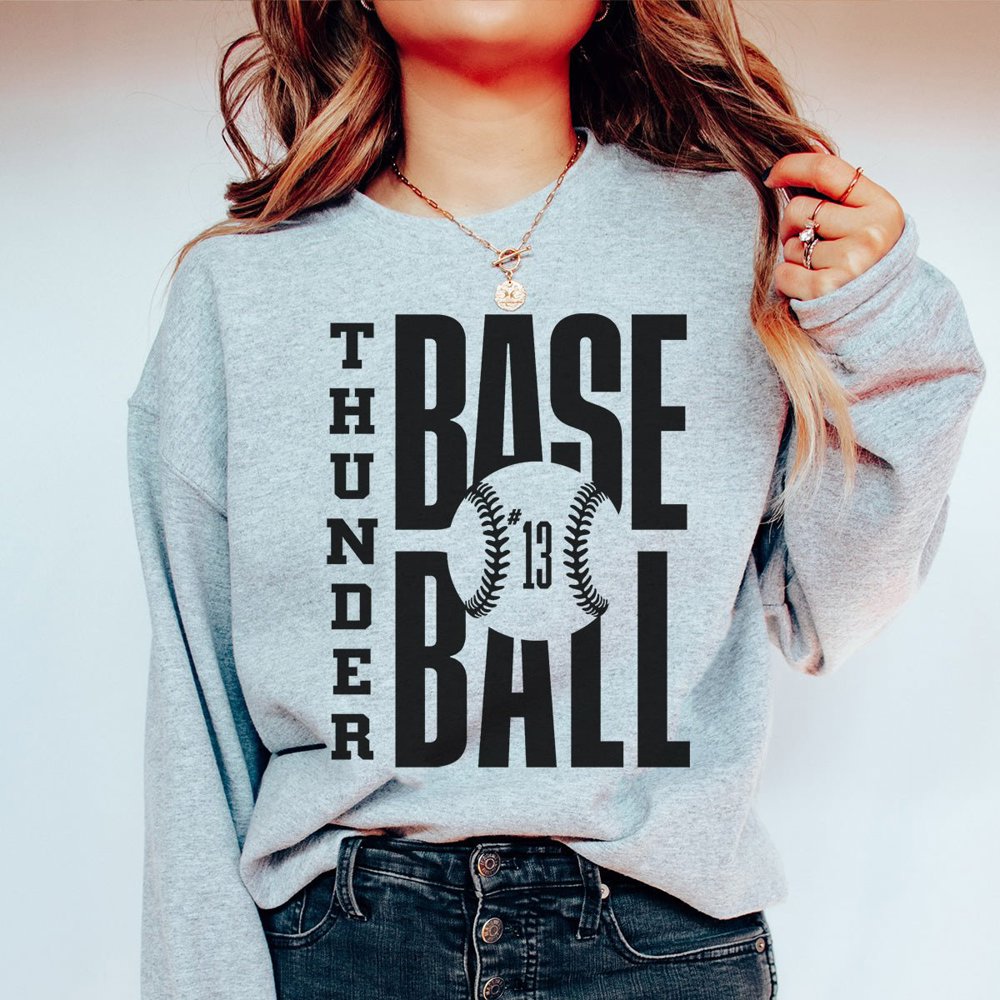 CUSTOM BASEBALL TEAM & NUMBER | Crew Sweatshirts