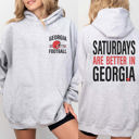 Large Ash Custom Saturdays Are Better Football Hoodie With Front And Back Design