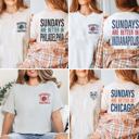  Custom Sundays Are Better Team Football Bella Graphic Tee With Front And Back Design
