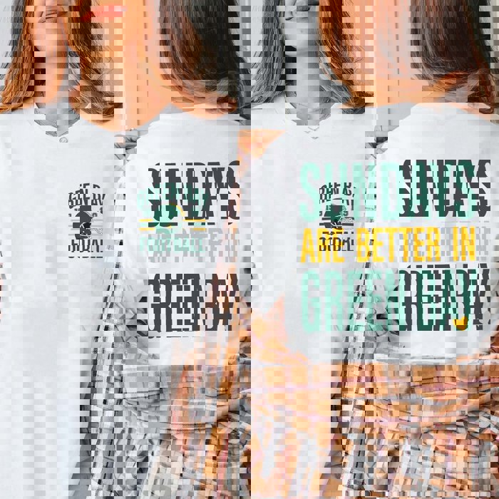 Custom Sundays Are Better Team Football Bella Graphic Tee With Front And Back Design
