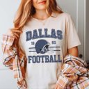 2X Natural Dallas Football Bella Graphic Tee