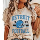 2X Natural Detroit Football Bella Graphic Tee