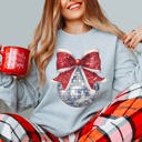  Disco Christmas Bow Graphic Sweatshirt