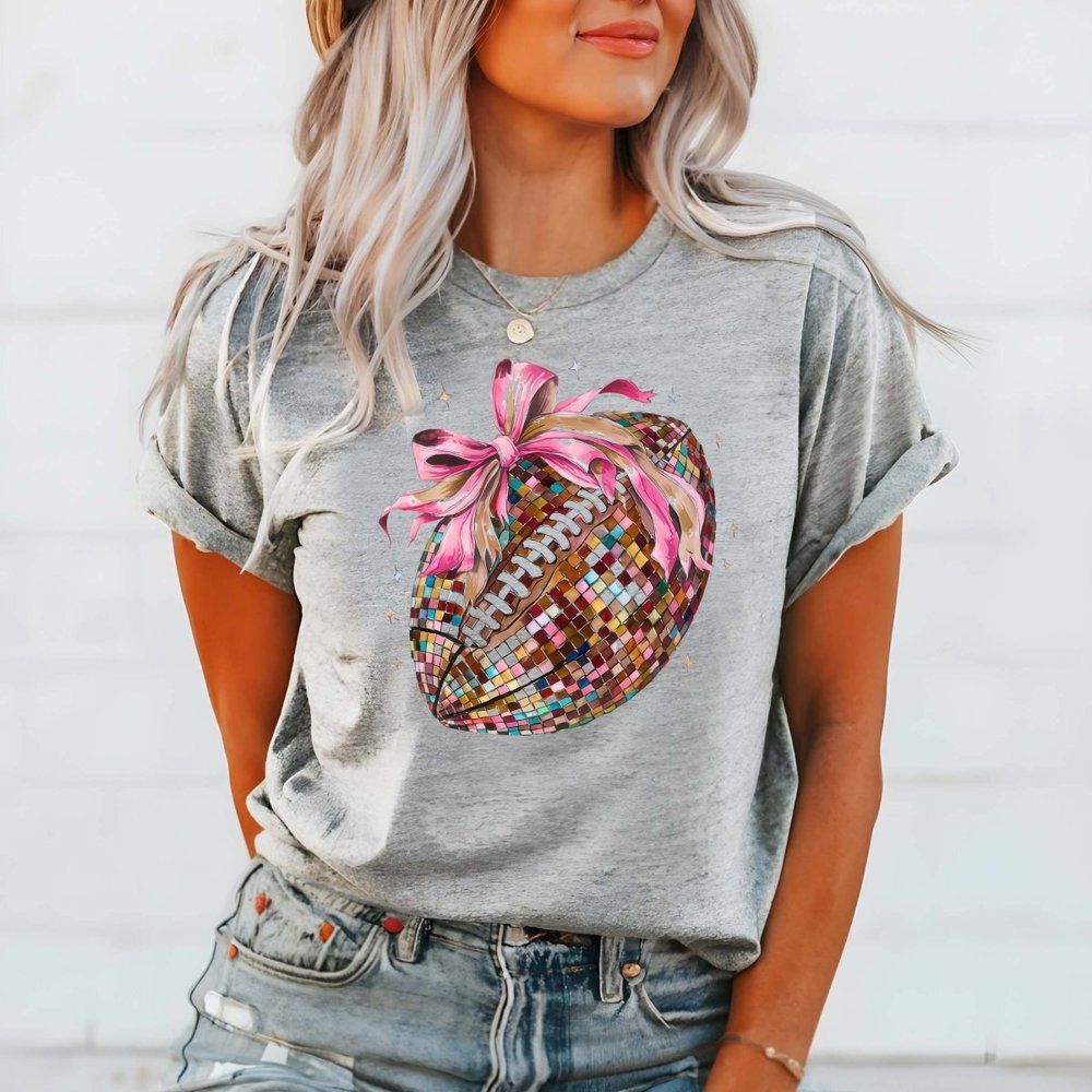 Disco Football Bow Bella Graphic Tee