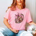 Large PINK Disco Football Bow Bella Graphic Tee