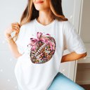 Large WHITE Disco Football Bow Bella Graphic Tee