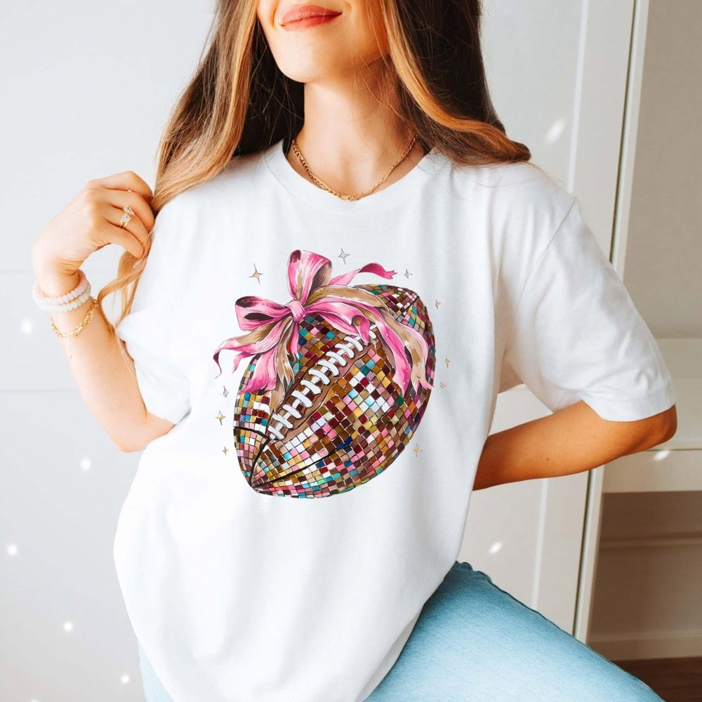 Disco Football Bow Bella Graphic Tee