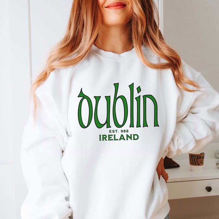 Dublin Ireland Est 988 Graphic Sweatshirt