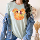 Small Heather Dusty Blue Enchanted Pumpkin Patch | Magical Fall Vacation Graphic Tees | Bella