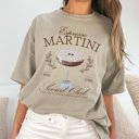 Large Khaki Espresso Martini Social Club Comfort Color Tee