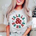 2X Athletic Grey Fa La La Ho Ho Ho Christmas Bella Graphic Tee