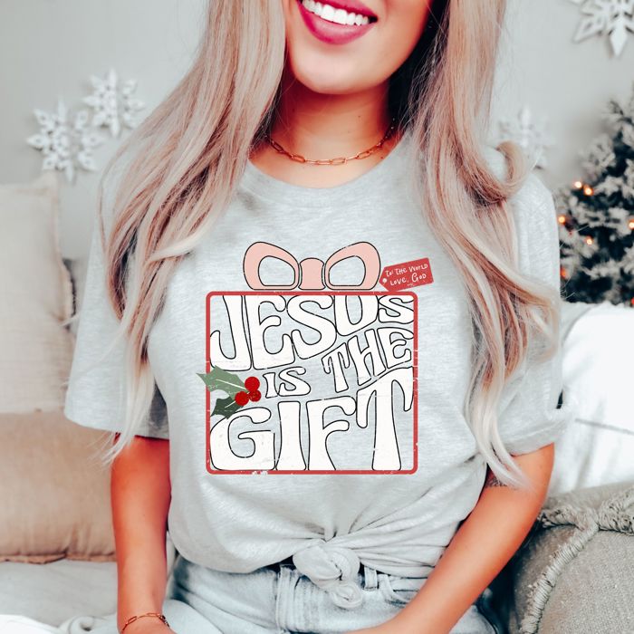 Faith Filled Christmas Bella Canvas Tees – Christian Holiday Graphic Tees with Joy, Jesus, and Hope