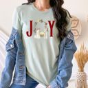XL Dusty Blue Faith Filled Christmas Bella Canvas Tees – Christian Holiday Graphic Tees with Joy, Jesus, and Hope
