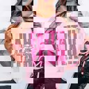 Large Blossom Faith Over Fear Pink Comfort Color Graphic Tee