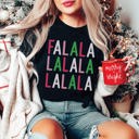 Large Black FALALA Christmas Bella Graphic Tee