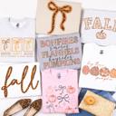  Fall Bow & Pumpkin Graphic Sweatshirts Cozy Autumn Pullovers