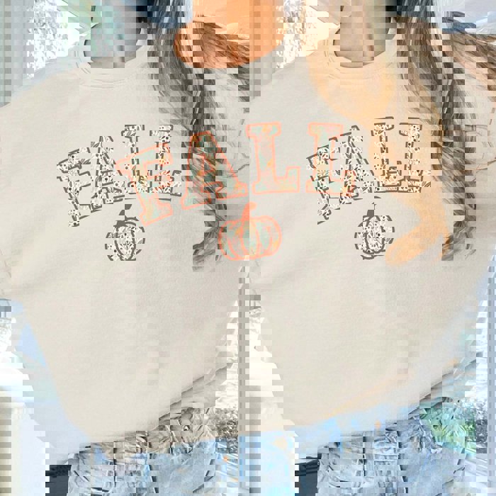Fall Bow & Pumpkin Graphic Sweatshirts Cozy Autumn Pullovers