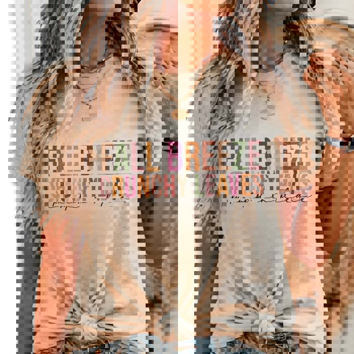 Fall Breeze Crunch Leaves Bella Graphic Tee