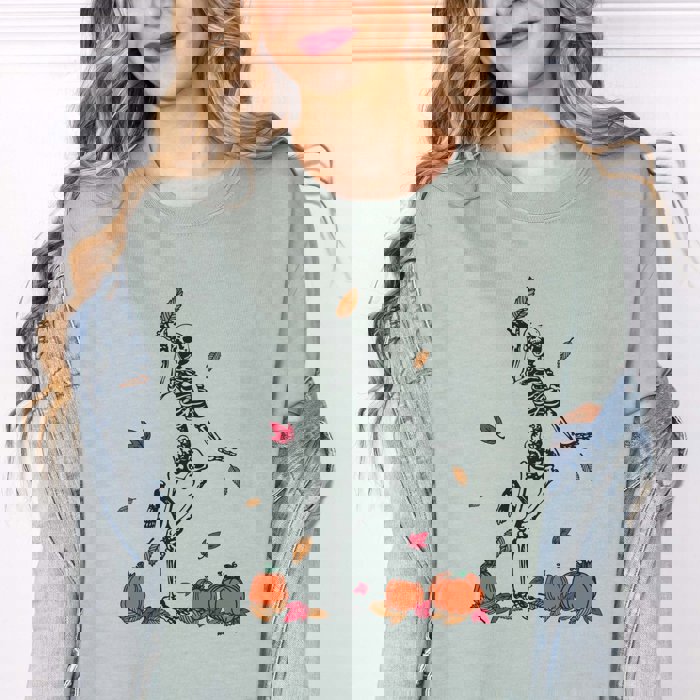 Fall Dancing Skeletons Comfort Color Graphic Tee