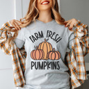 XL Athletic Grey Fall Pumpkin Patch | Autumn-Inspired Graphic Tees | Bella