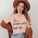 Small Peach Fall Pumpkin Patch Cozy Bella Canvas Tees | Farm Fresh Pumpkins, Good Vibes, Hello Pumpkin & Autumn Sunflower Shirts