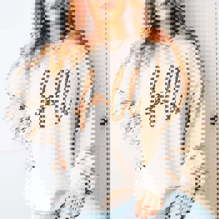 Fall Script Floral Lace Graphic Softstyle Sweatshirt
