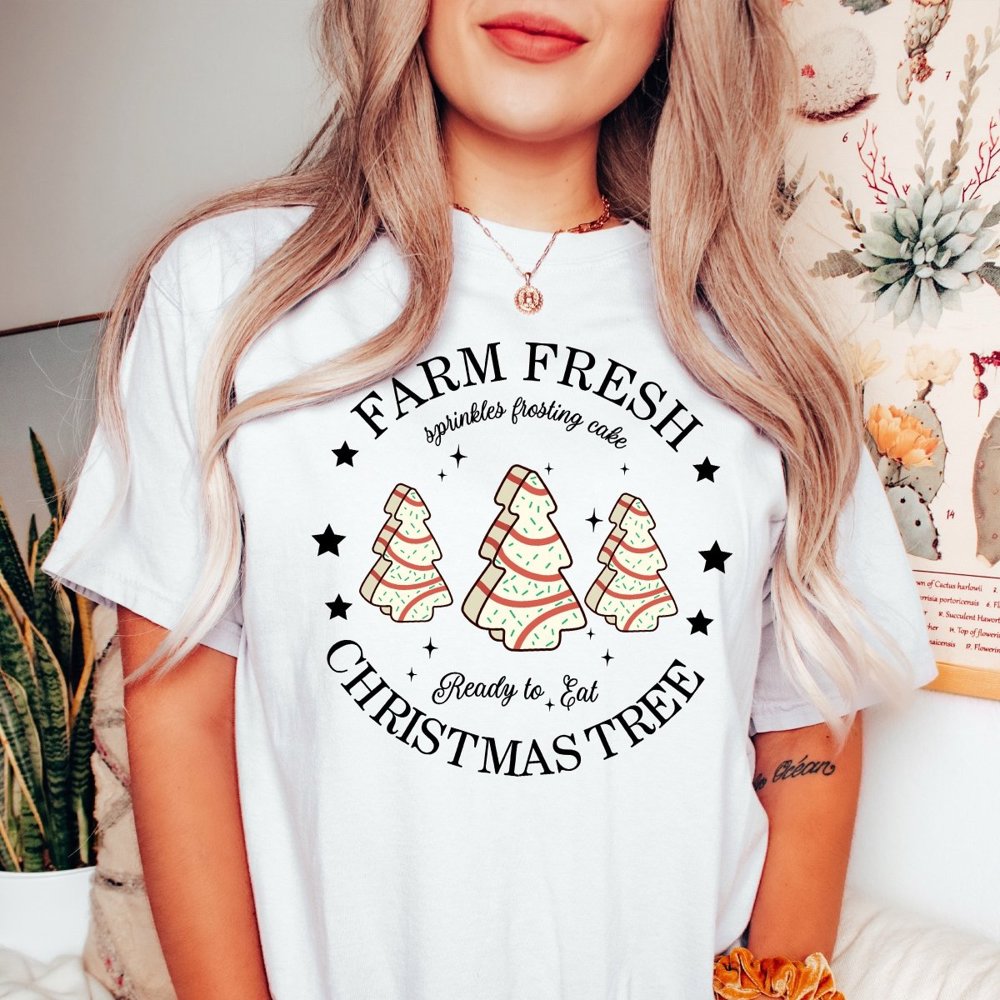 Farm Fresh Frosted Christmas Trees Comfort Colors Tee