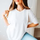 Large Solid White Favorite Soft Heather Bella Tee