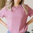 Large Mauve Favorite Soft Solid Cotton Bella Tee