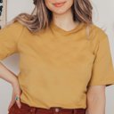 Large Mustard Favorite Soft Solid Cotton Bella Tee