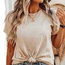 Large Natural Favorite Soft Solid Cotton Bella Tee