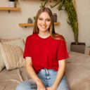 Large Red Favorite Soft Solid Cotton Bella Tee