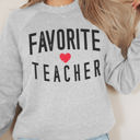 2X Athletic Grey Favorite Teacher Bella Soft Crew Sweatshirt