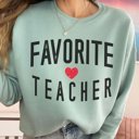 Large Dusty Blue Favorite Teacher Bella Soft Crew Sweatshirt