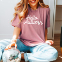 Small Heather Orchid Feels Like Fall | Hello Fall | Hello Autumn | Fall Breeze Crunchy Leaves | Fall Vibes | Bella Graphic Tees