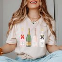 2X Natural Festive Champagne Bottles Bella Graphic Tee