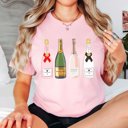 Large Pink Festive Champagne Bottles Bella Graphic Tee