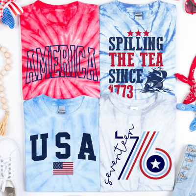 Fourth of July Tie Dye Graphic Tees | America | USA | Spilling the Tea | Seventeen 76