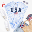 Large Blue Fourth of July Tie Dye Graphic Tees | America | USA | Spilling the Tea | Seventeen 76