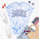 Small Blue Fourth of July Tie Dye Graphic Tees | America | USA | Spilling the Tea | Seventeen 76