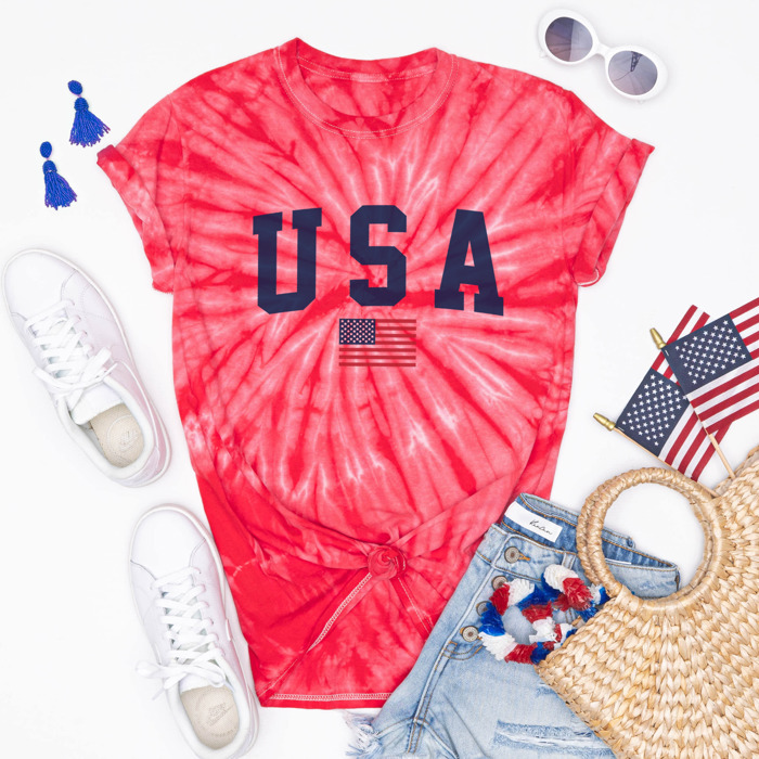 Fourth of July Tie Dye Graphic Tees | America | USA | Spilling the Tea | Seventeen 76