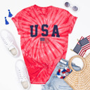 Small Red Fourth of July Tie Dye Graphic Tees | America | USA | Spilling the Tea | Seventeen 76
