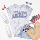 Small Silver Fourth of July Tie Dye Graphic Tees | America | USA | Spilling the Tea | Seventeen 76