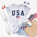 Small Silver Fourth of July Tie Dye Graphic Tees | America | USA | Spilling the Tea | Seventeen 76