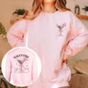 2X Pink Galentine's Girls Club Graphic Sweatshirt Front & Back Design